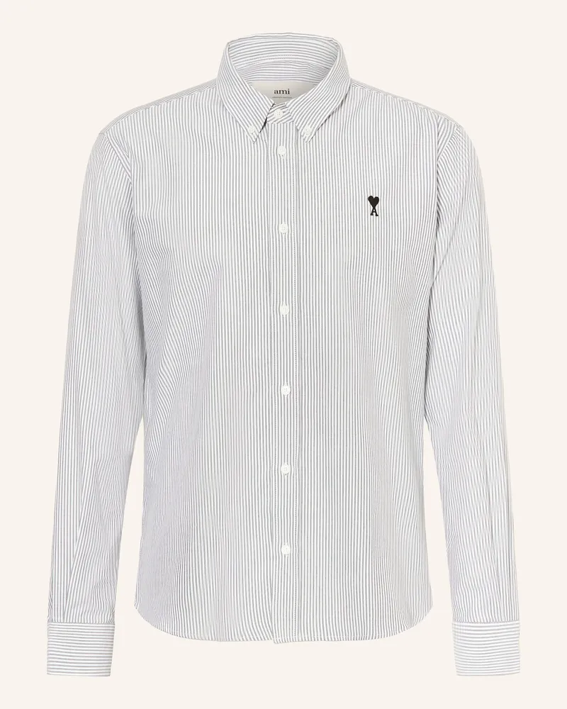 AMI Paris Hemd Classic Fit weiss Schwarz