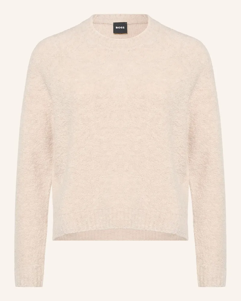 HUGO BOSS Bouclé-Pullover Febisana beige Creme