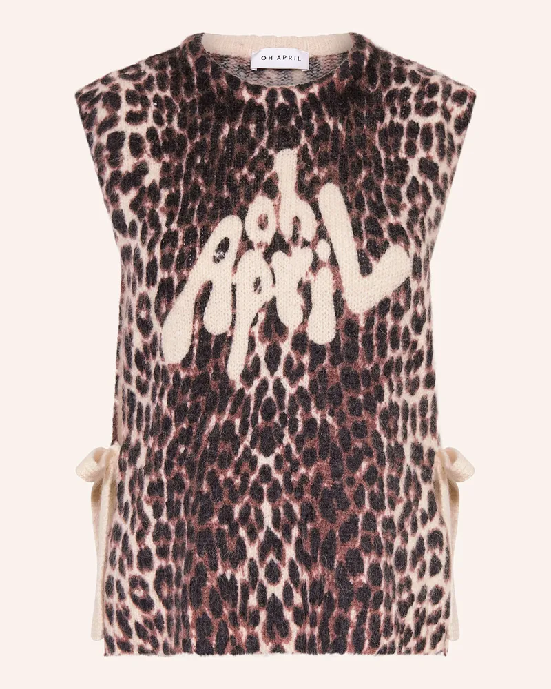 OH APRIL Strickweste Moxie braun Dunkelrot