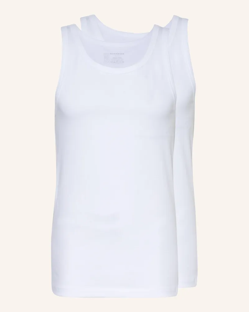 Schiesser 2er-Pack Unterhemden 95/5 Weiss