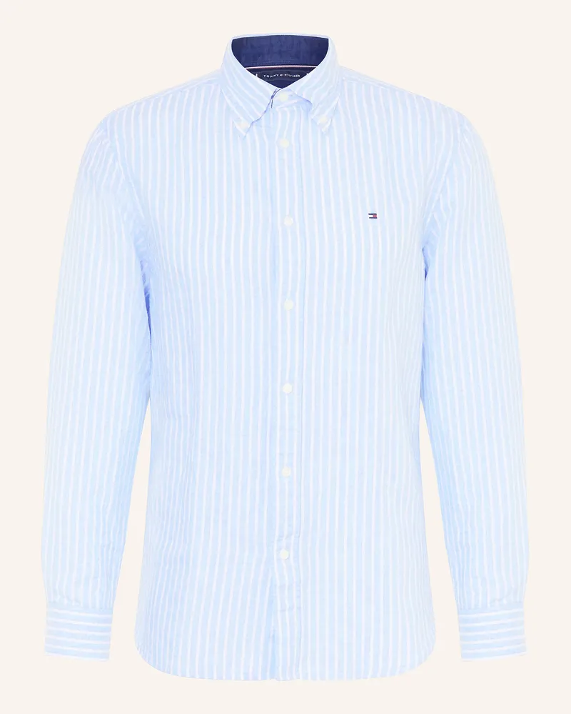 Tommy Hilfiger Hemd Comfort Fit mit Leinen Hellblau