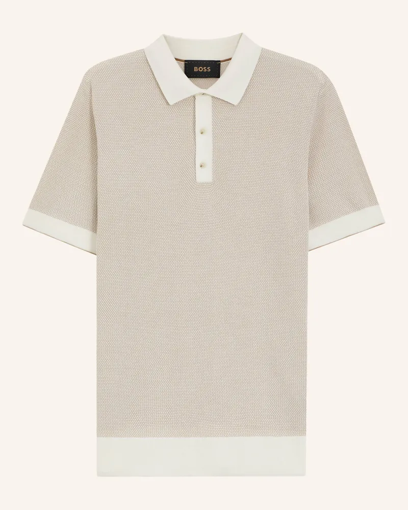 HUGO BOSS Pullover L-Naldo Regular Fit beige Weiss