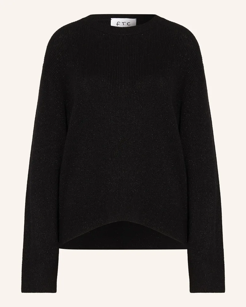 FTC Cashmere Cashmere-Pullover mit Glitzergarn Schwarz