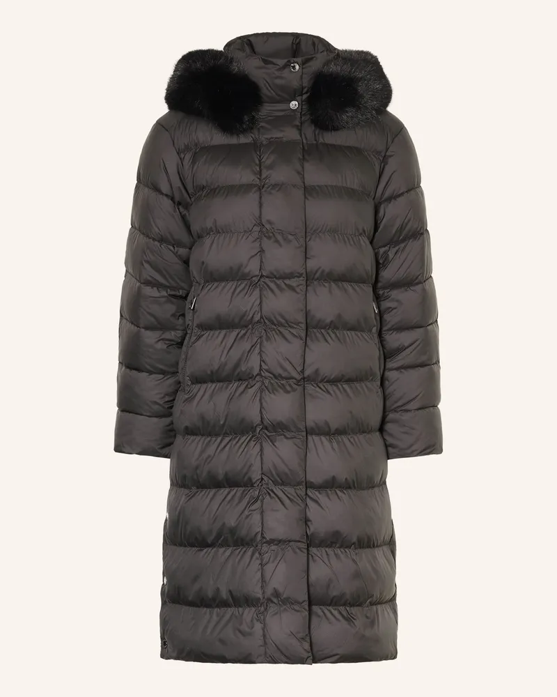 Fuchs Schmitt Steppmantel mit Kunstfell und abnehmbarer Kapuze Schwarz