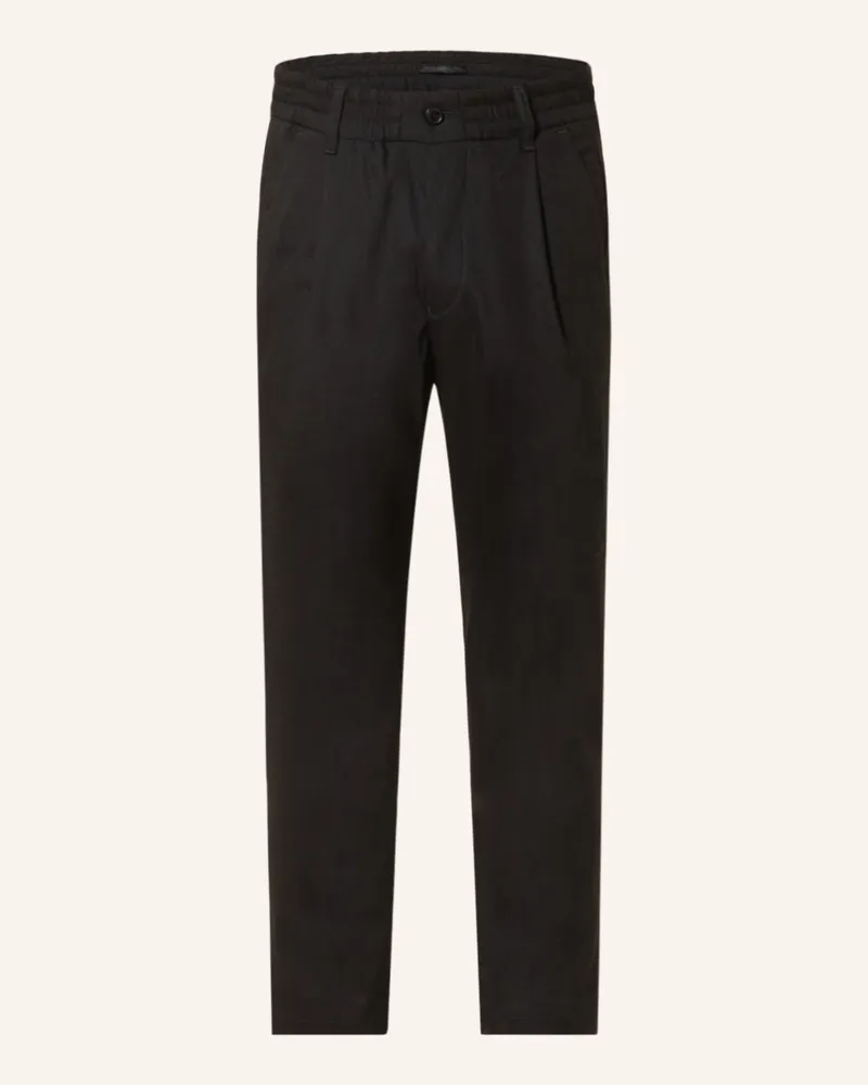 Drykorn Anzughose CHASY Extra Slim Fit mit Leinen Schwarz
