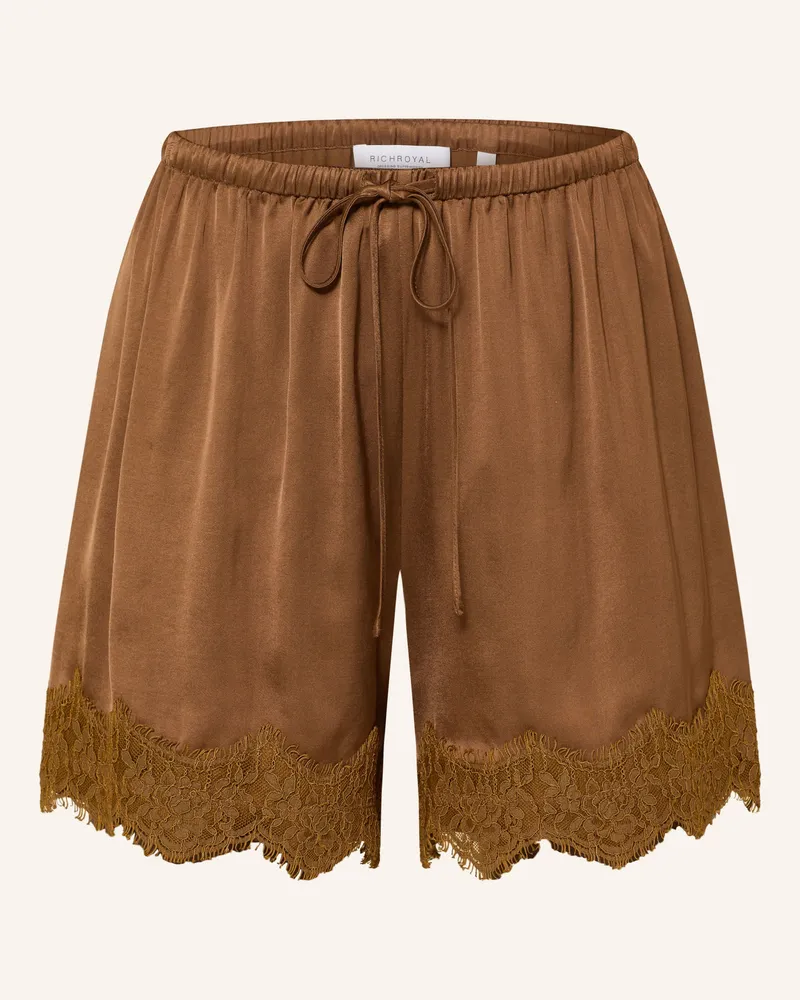 Rich&Royal Satinshorts Mit Spitze braun Braun