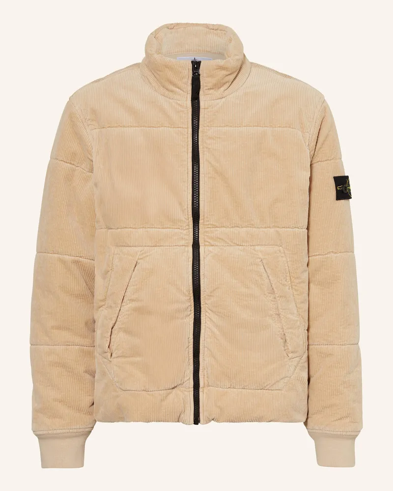 Stone Island Steppjacke aus Cord Beige