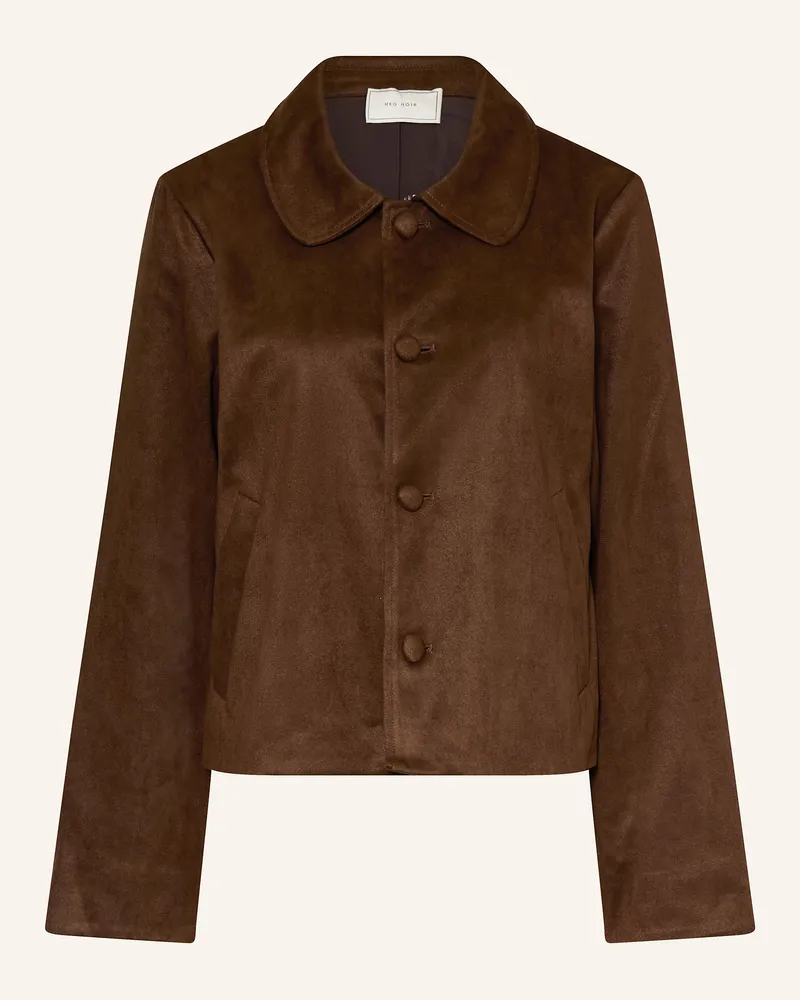 Neo Noir Kastenjacke Nilo In Lederoptik braun Dunkelbraun