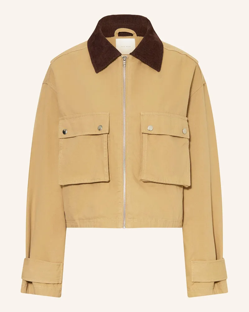 Neo Noir Jacke Rivera braun Dunkelgelb