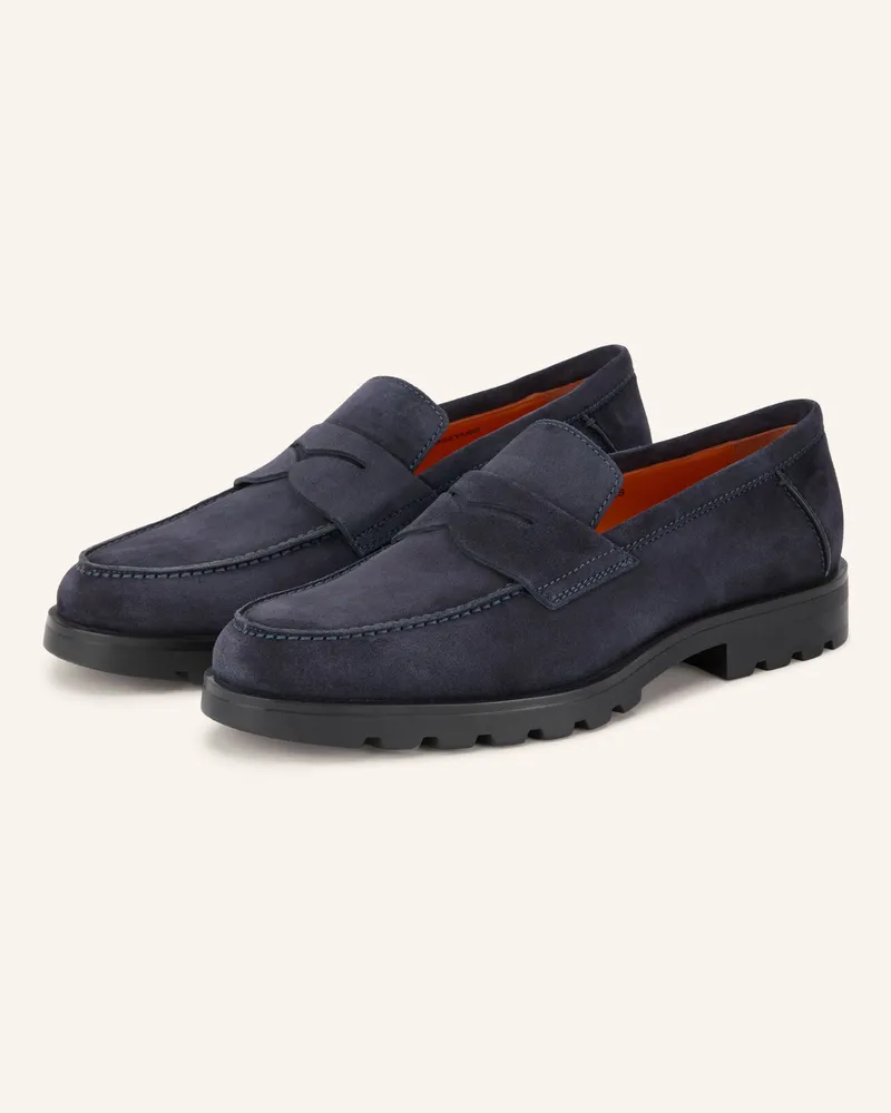 Santoni Penny-Loafer blau Dunkelblau