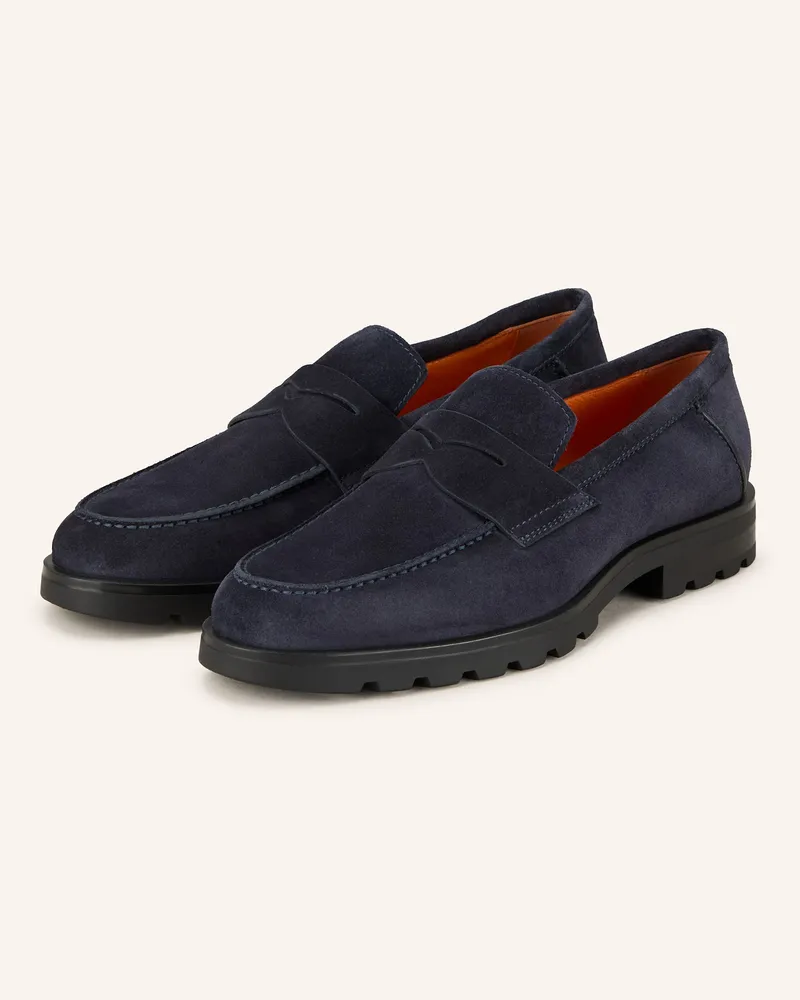 Santoni Penny-Loafer blau Dunkelblau