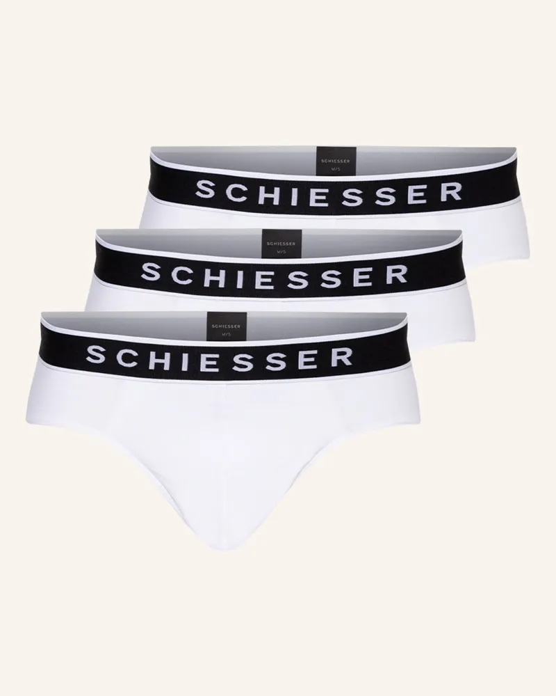 Schiesser 3er-Pack Slips 95/5 weiss Weiss