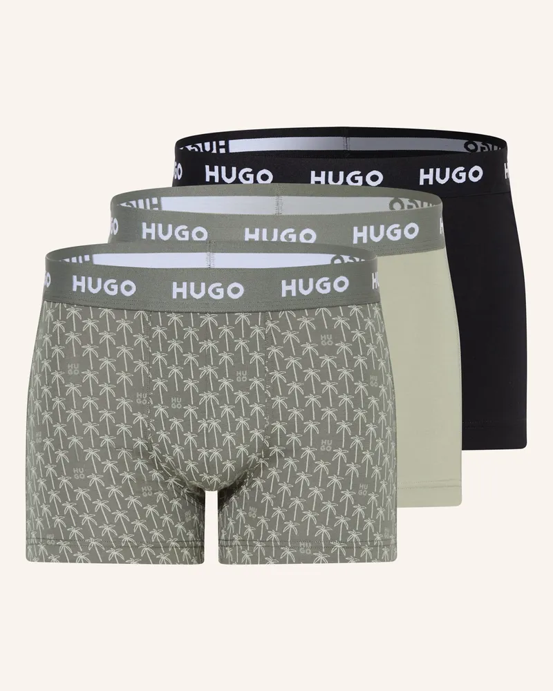 HUGO BOSS 3er-Pack Boxershorts schwarz Khaki