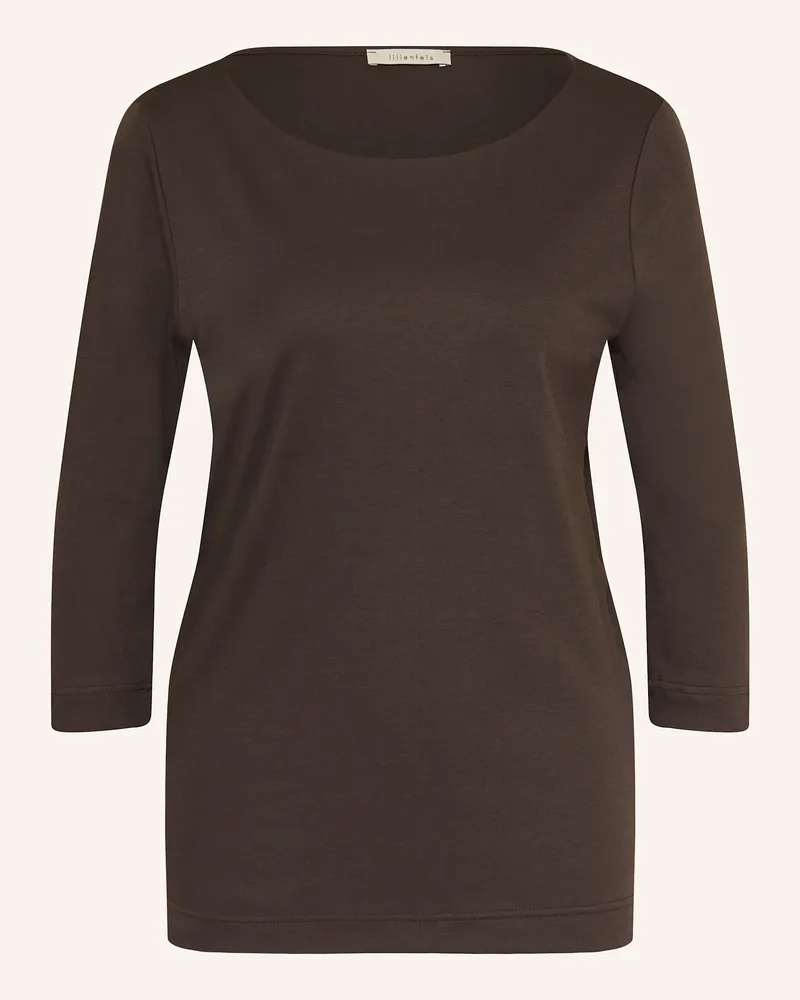 lilienfels Longsleeve mit 3/4-Arm Dunkelbraun