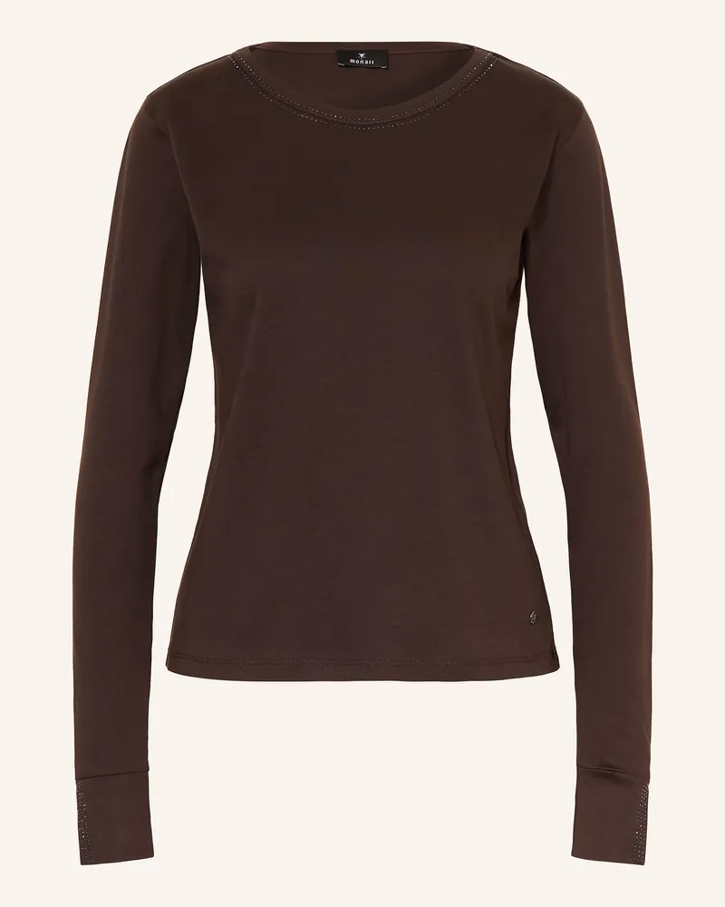 monari Longsleeve Mit Schmucksteinen braun Dunkelbraun