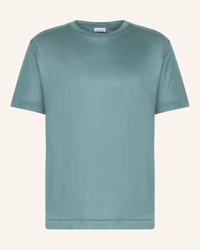 Zimmerli Schlafshirt Sustainable Luxury gruen Blau
