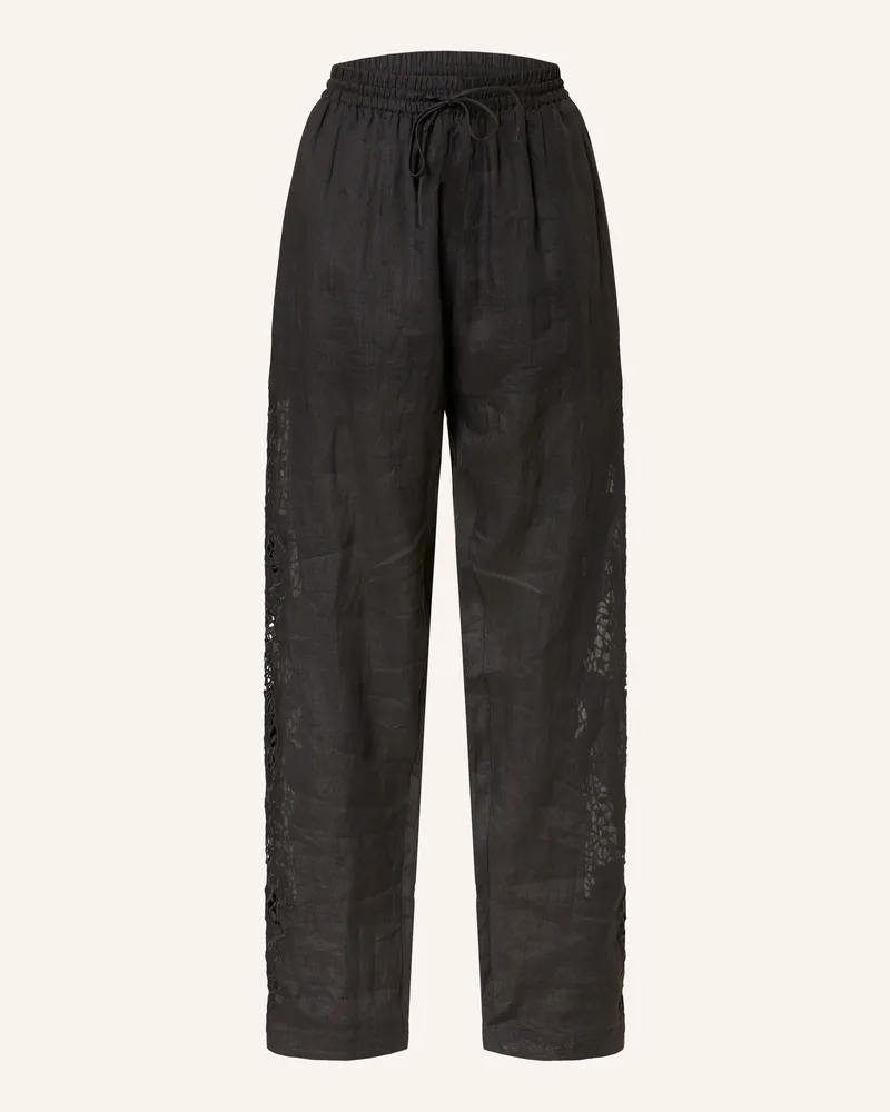 HUGO BOSS Marlenehose Trika Mit Spitze schwarz Schwarz