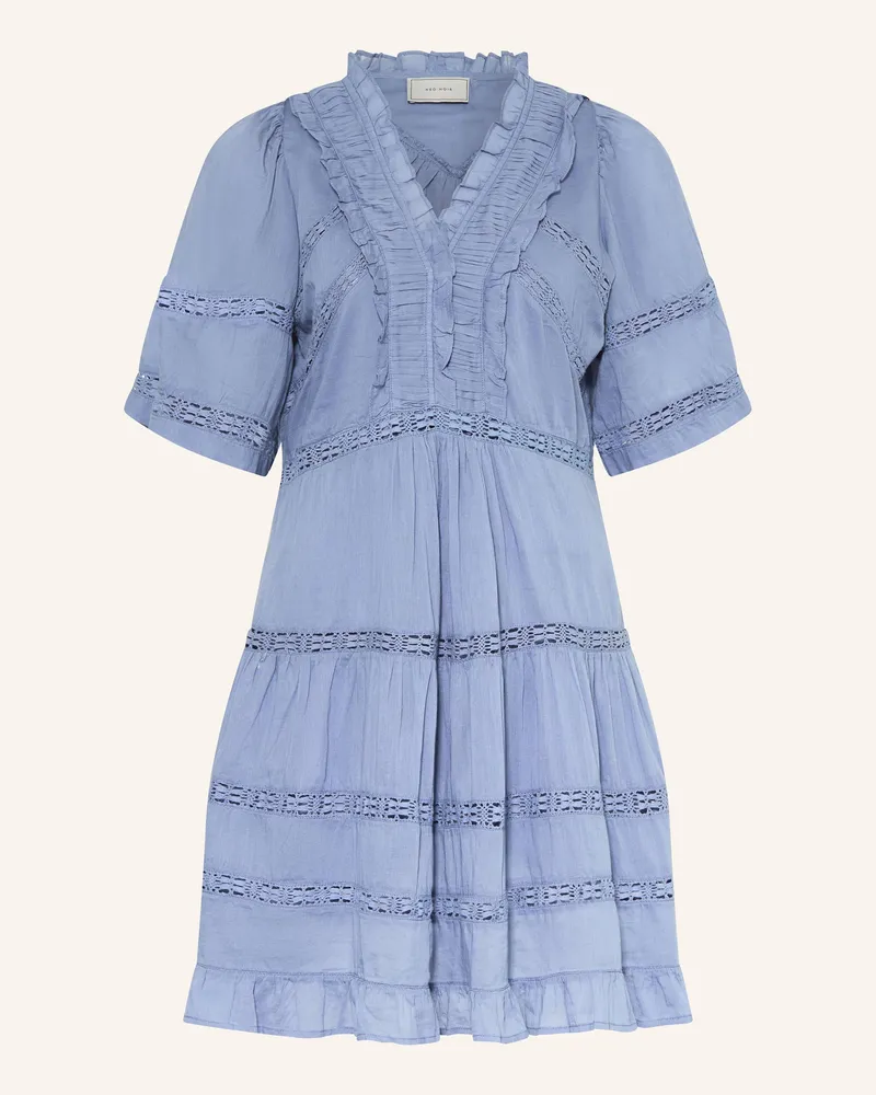 Neo Noir Kleid Milene Mit Spitze Und Rüschen blau Blaugrau