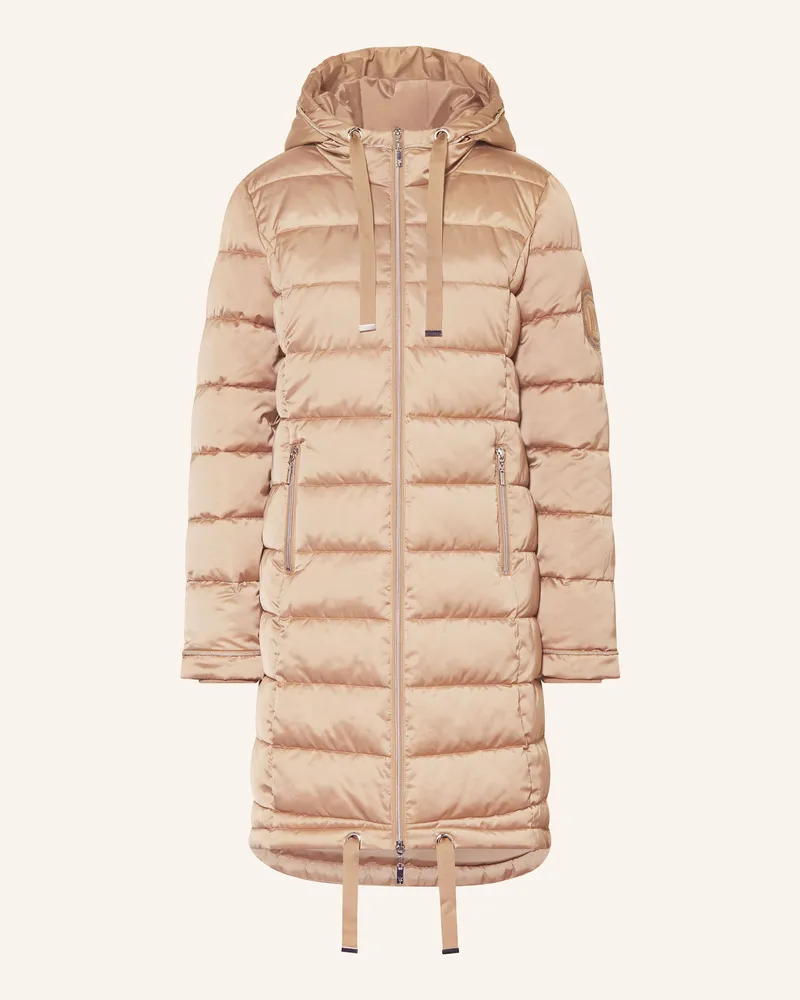 monari Steppmantel Mit Glitzergarn Und Schmucksteinen beige Creme