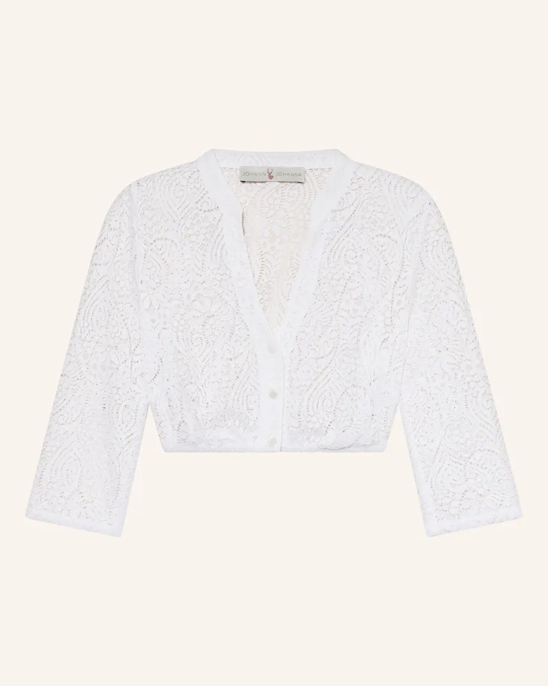 Johann & Johanna Dirndlbluse mit 3/4-Arm aus Spitze Weiss