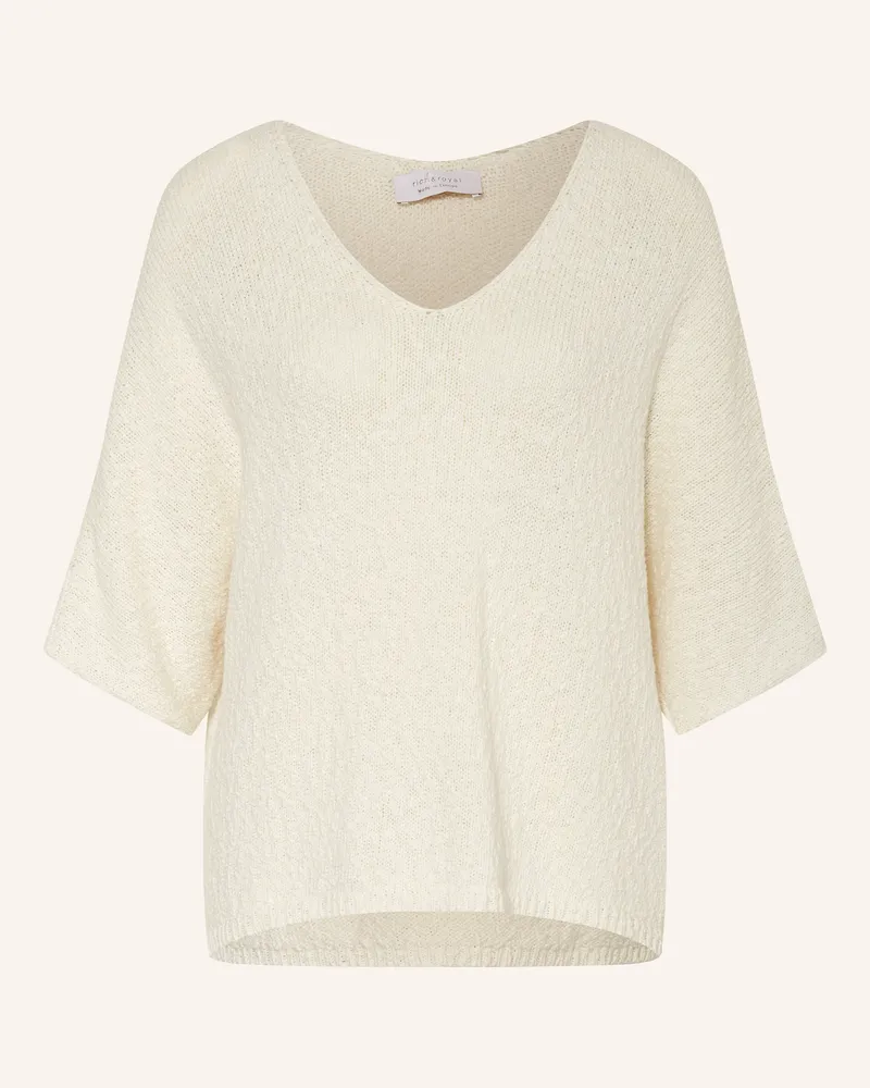 Rich&Royal Pullover mit Leinen und 3/4-Arm Ecru