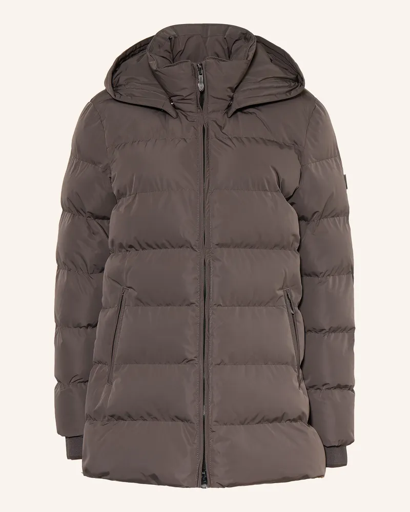 Wellensteyn Steppjacke Goldmine Medium Mit Abnehmbarer Kapuze beige Taupe
