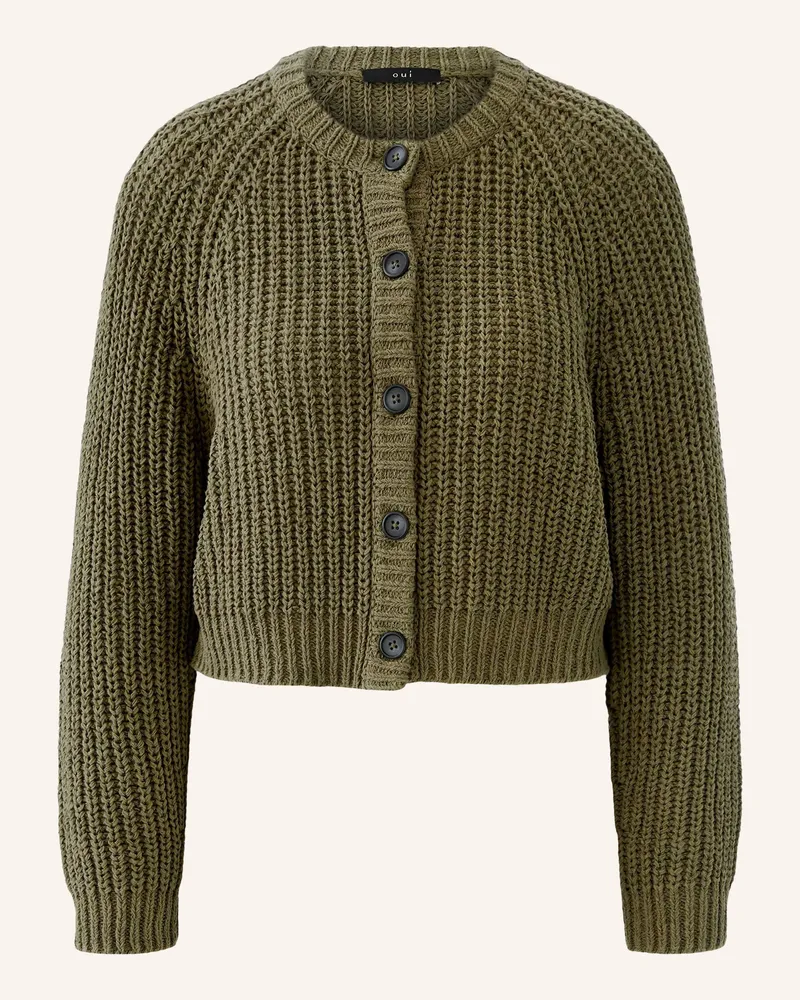 Oui  Strickjacke gruen Khaki