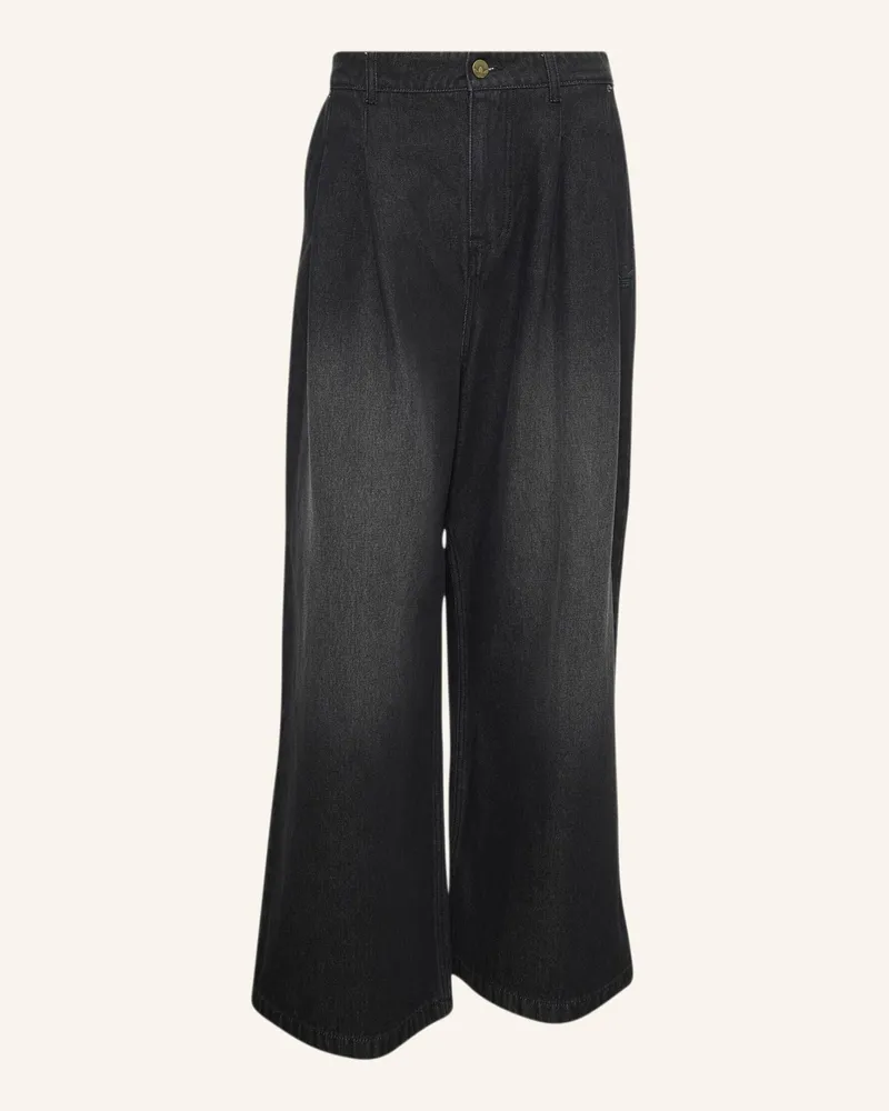 adidas Jeans, Mittelhoch, Weites Bein schwarz Schwarz