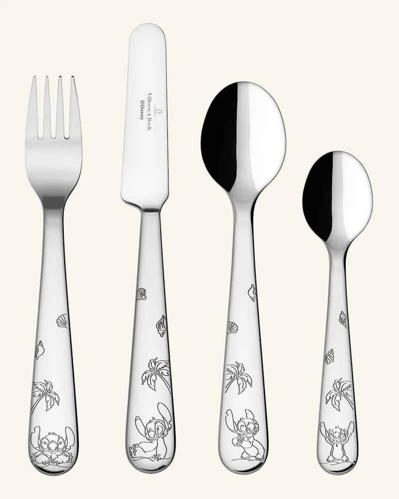 Villeroy & Boch Kinderbesteck, 4-Teilig Disney Stitch silber Silber