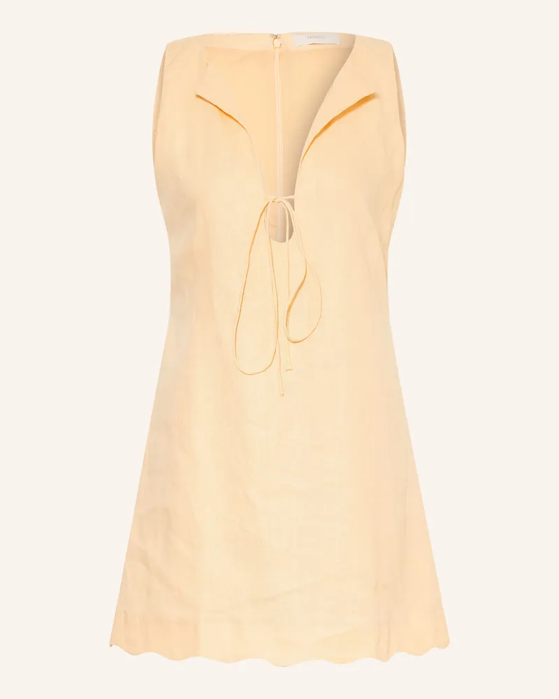 Faithfull The Brand Leinenkleid Alondra gelb Hellbraun