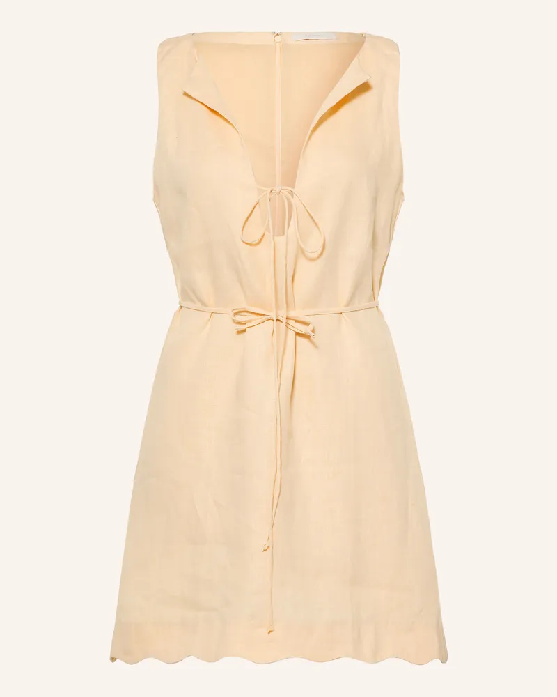 Faithfull The Brand Leinenkleid Alondra gelb Hellbraun