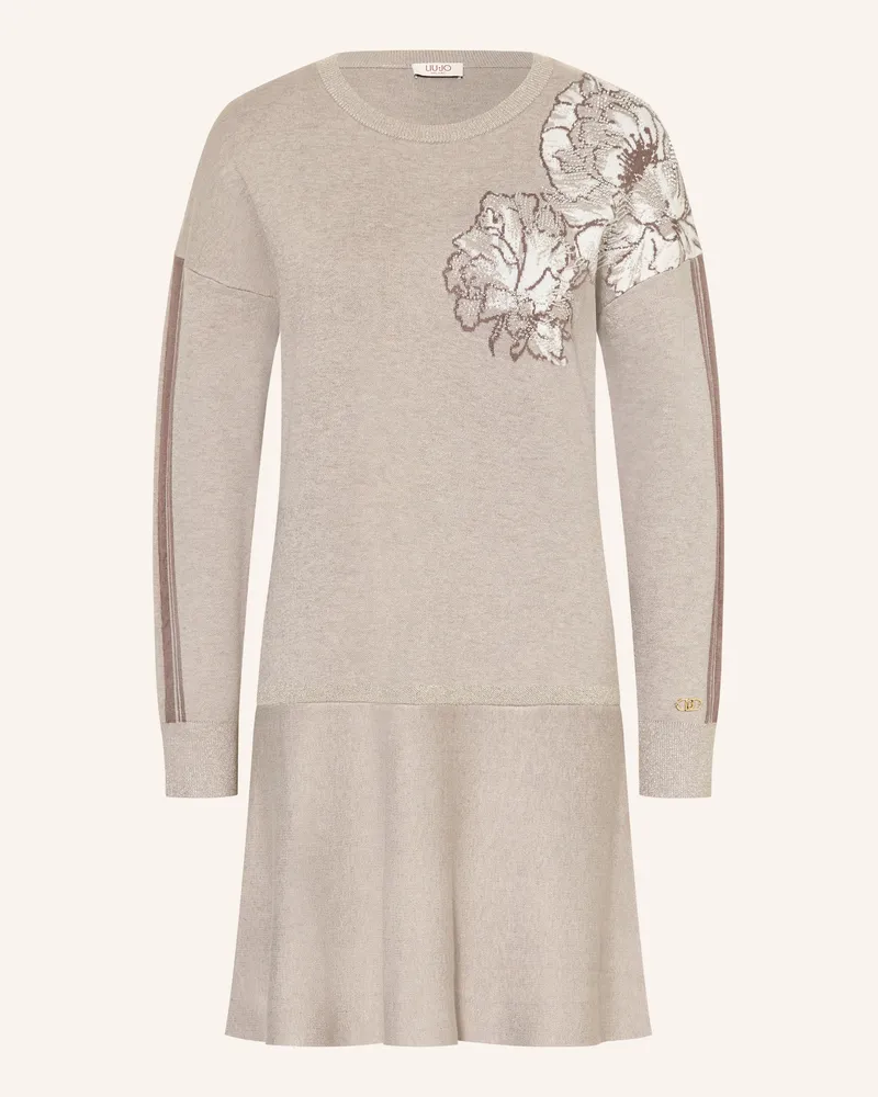 Liu Jo Strickkleid Mit Schmucksteinen Und Glitzergarn braun Hellbraun