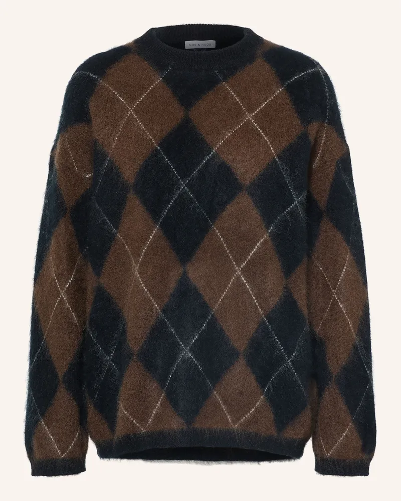 Mrs & HUGS Pullover schwarz Dunkelbraun