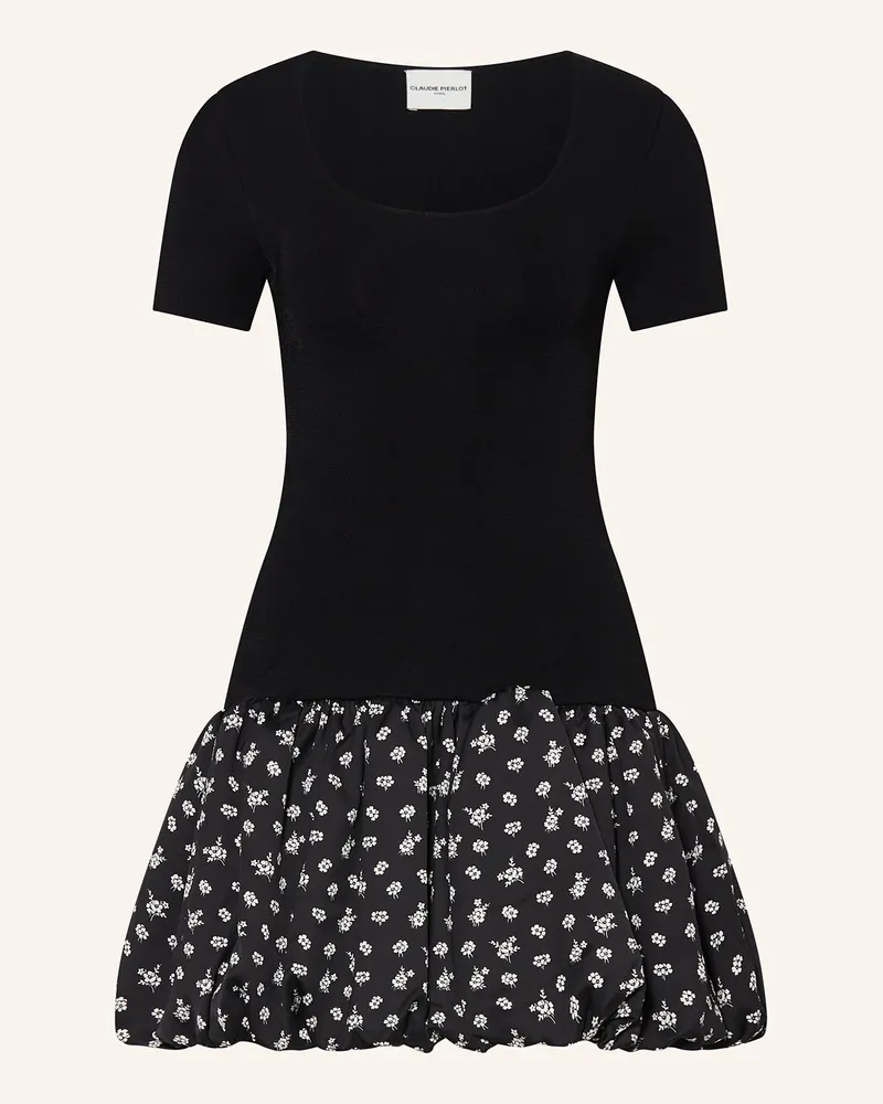Claudie Pierlot Kleid im Materialmix Schwarz
