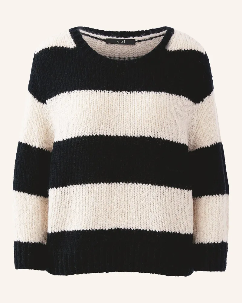 Oui  Pullover mit 3/4-Arm Schwarz
