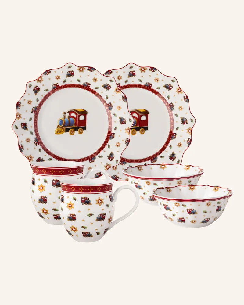 Villeroy & Boch Frühstücks-Set Für 2 Lokomotive, 6tlg. Toy's Delight weiss Gelb