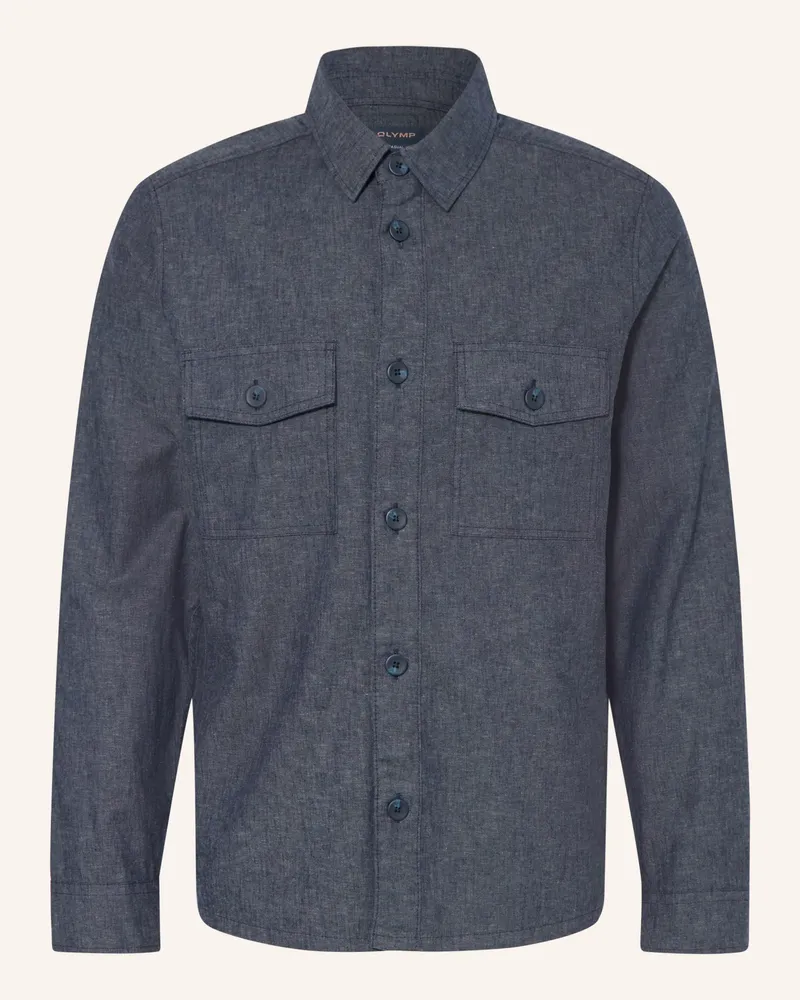 Olymp Overshirt Regular Fit blau Dunkelblau