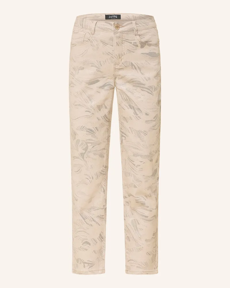 Joseph Ribkoff Cropped Jeans Mit Glanzgarn beige Taupe