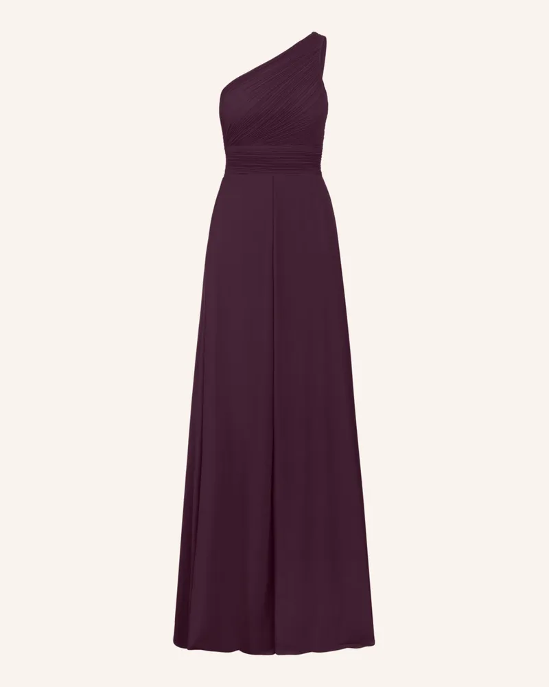 Apart One-Shoulder-Kleid mit Plissees Dunkelrot