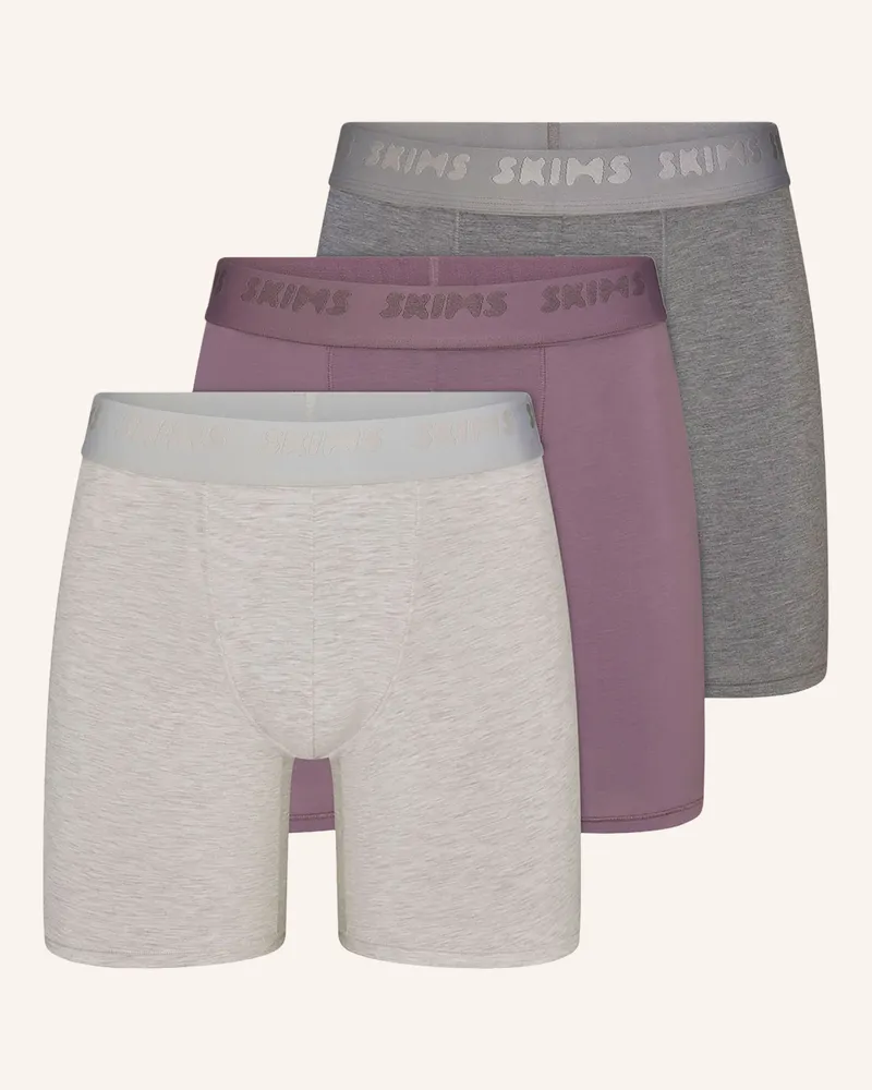 SKIMS 3er-Pack Boxershorts Skims Stretch grau Heather