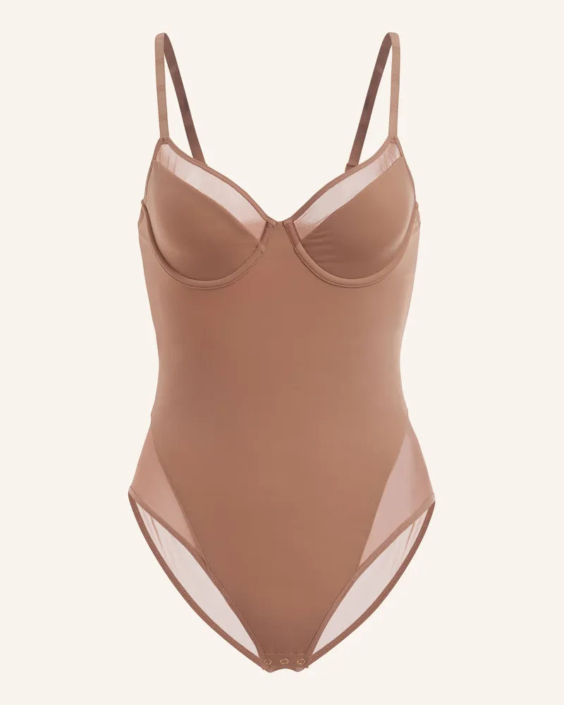 Wolford Bodies Ohne Cups Demi Underwire Bodysuit Bodysuit braun Camel