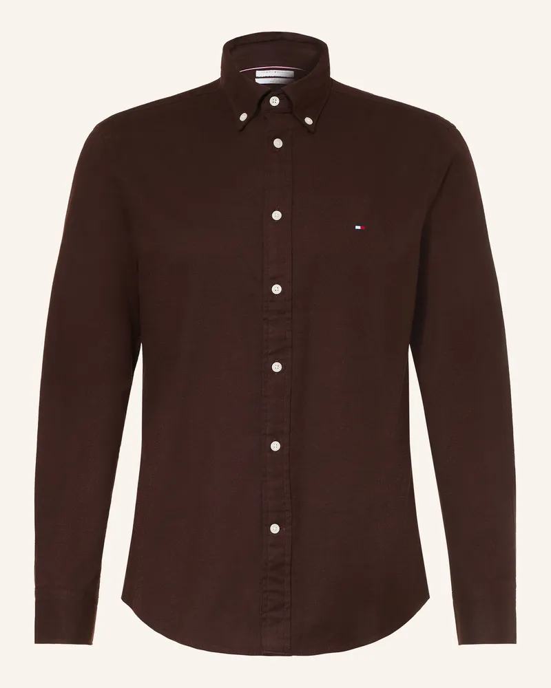Tommy Hilfiger Flanellhemd Regular Fit braun Dunkelbraun