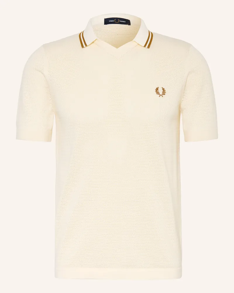 Fred Perry Strick-Poloshirt beige Creme