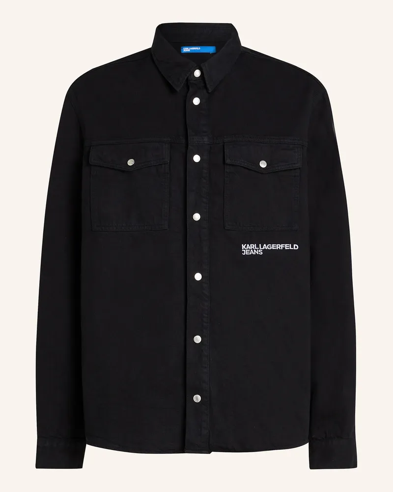 Karl Lagerfeld Hemd schwarz Schwarz