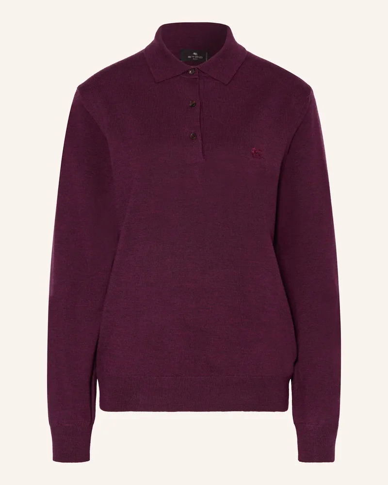 Etro Strick-Poloshirt Dunkelrot