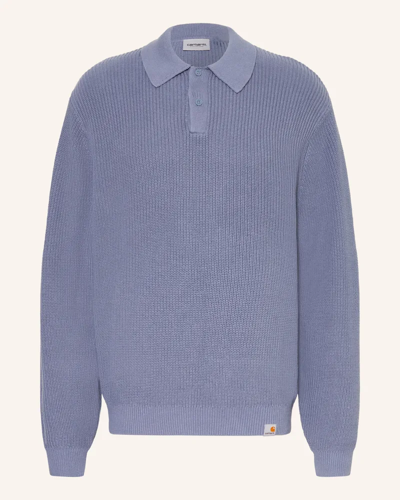 Carhartt WIP Strick-Poloshirt Miles blau Blaugrau