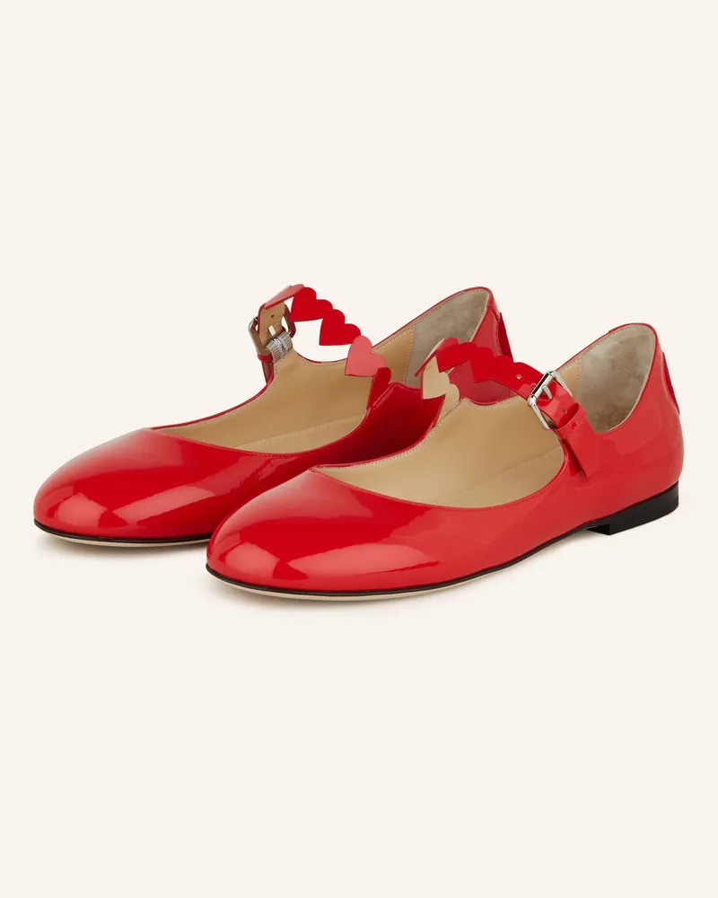 Mach & Mach Mary-Jane-Ballerinas Rot