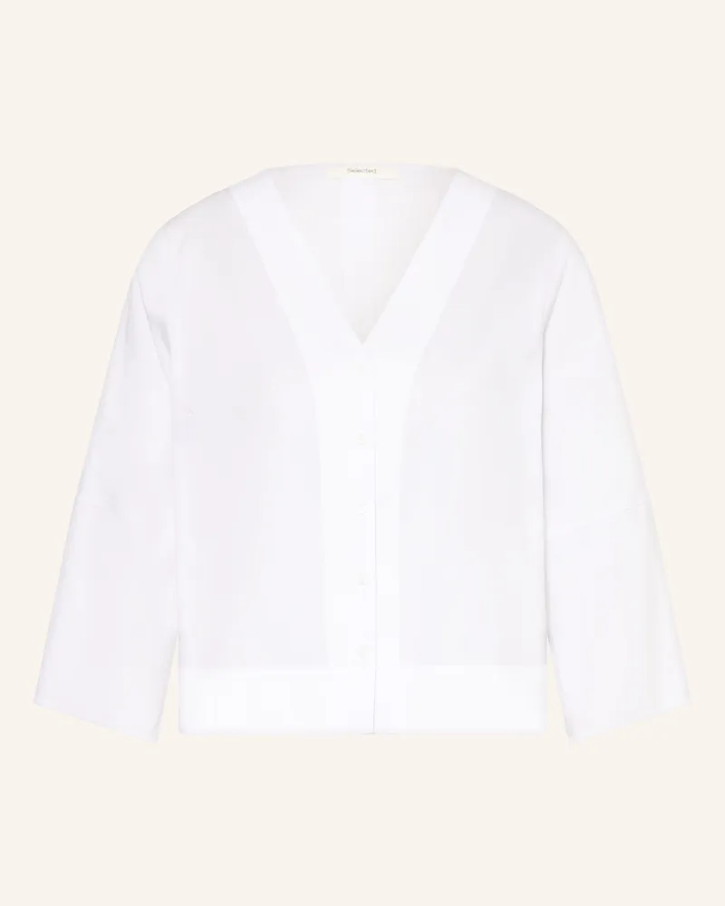 Selected Bluse mit 3/4-Arm Weiss