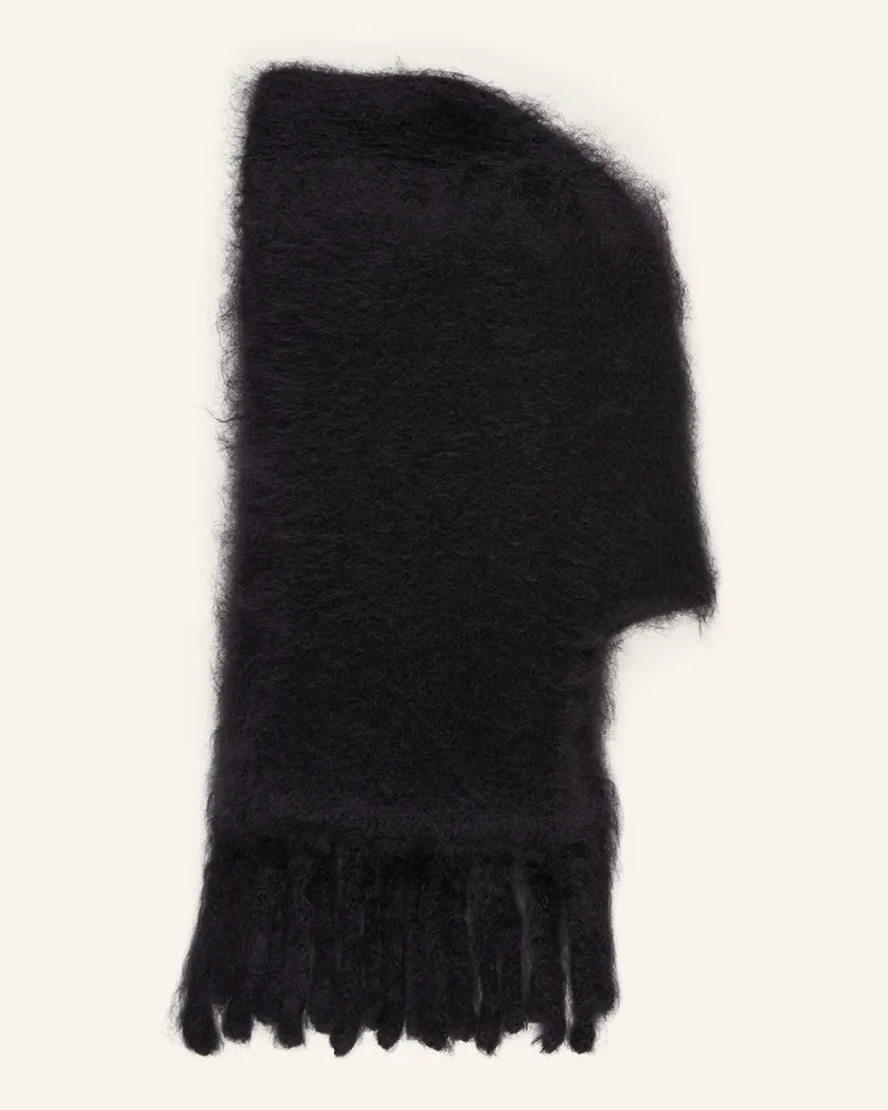 Acne Studios Mohair-Schal mit Kapuze Schwarz
