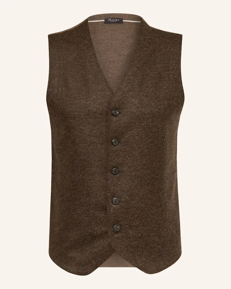 Maerz Strickweste im Materialmix Braun